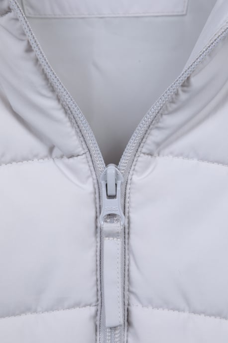 'Opal' Women's Padded Gilet with Front Pockets Winter Warm Rain Coat Ecru - Image 6