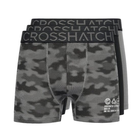 Crosshatch Heren Buzzard Boxershorts (Set van 5) (Zwart/Grijs) - Image 1