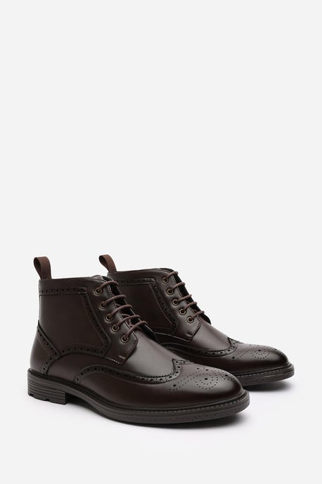 Wheres That From Mens 'Finley' Brogue Lace Up Ankle Boots - Image 3