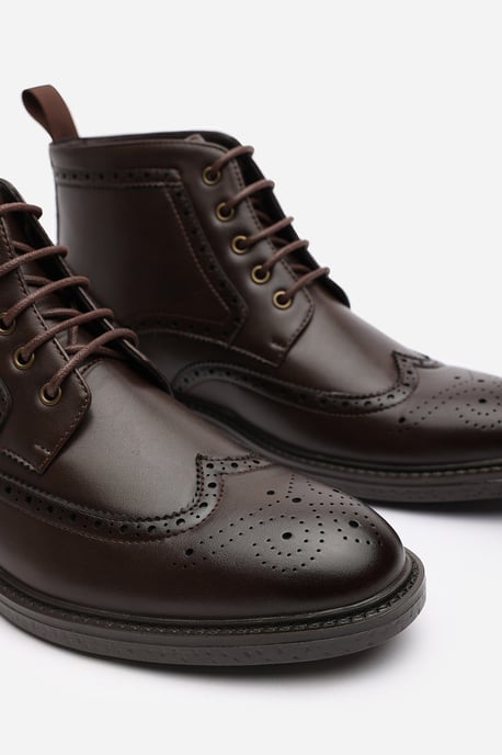 Wheres That From Mens 'Finley' Brogue Lace Up Ankle Boots - Image 4