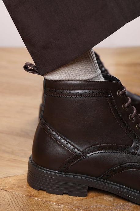Wheres That From Mens 'Finley' Brogue Lace Up Ankle Boots - Image 6