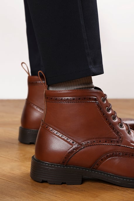 Wheres That From Mens 'Finley' Brogue Lace Up Ankle Boots - Image 3