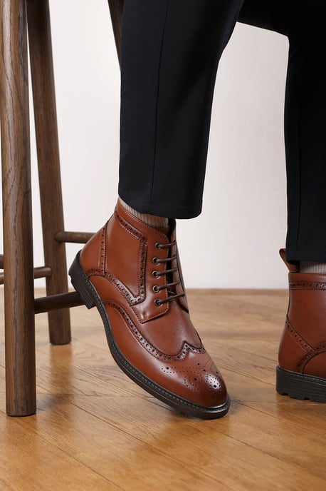 Wheres That From Mens 'Finley' Brogue Lace Up Ankle Boots - Image 4