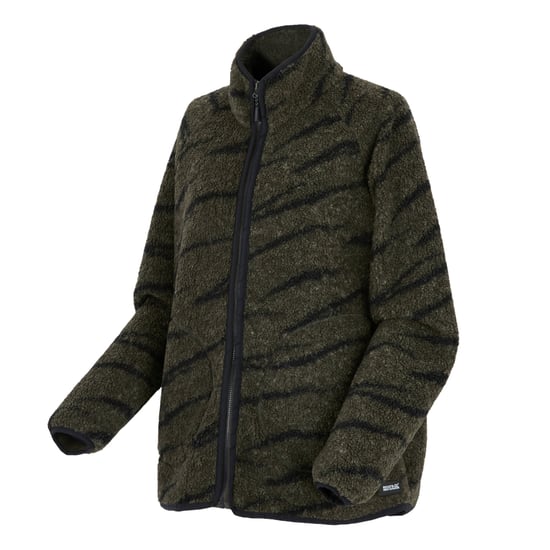 Regatta Dames/Dames Frankie Borg Full Zip Fleecejack (Khaki Groen/Zwart) - Image 3