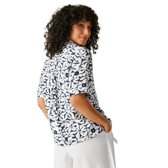 Regatta Dames/Dames Salise Bloemen Lichtgewicht Shirt (Marine, Wit) - Image 5
