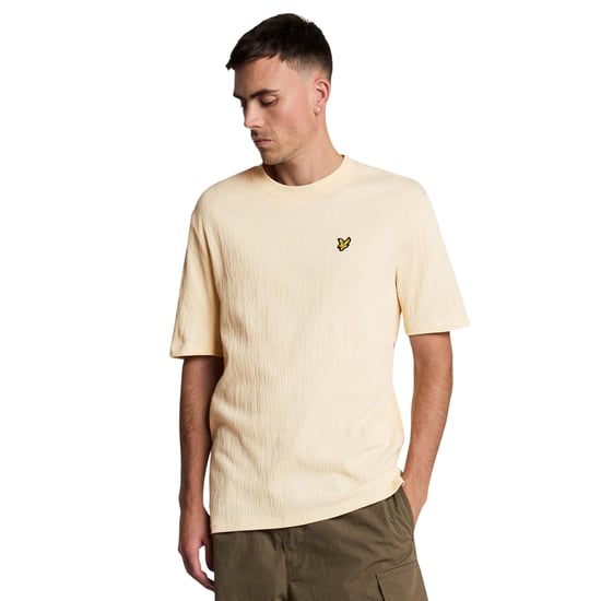 Lyle & Scott Heren Crepe T-shirt (Beige) - Image 3