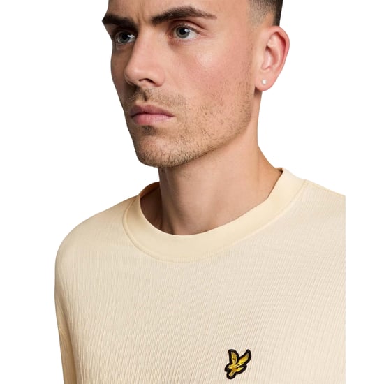Lyle & Scott Heren Crepe T-shirt (Beige) - Image 4