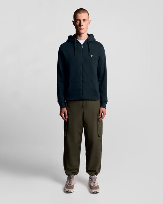Lyle & Scott Loopback katoenen hoodie met volledige ritssluiting - marineblauw - Image 2