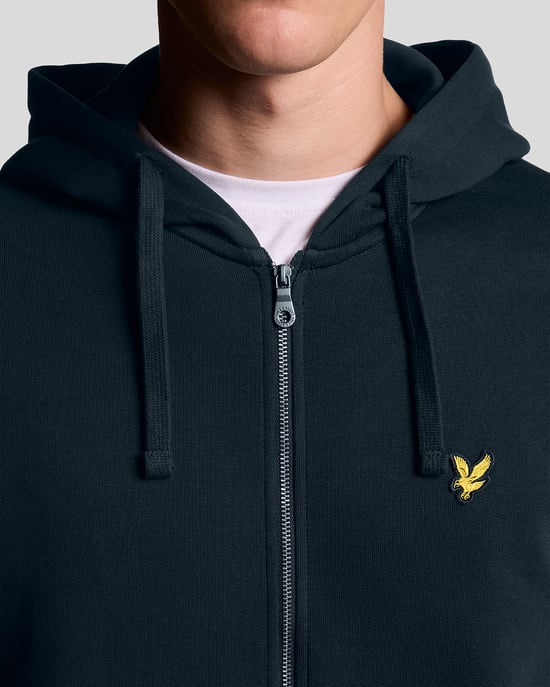 Lyle & Scott Loopback katoenen hoodie met volledige ritssluiting - marineblauw - Image 3