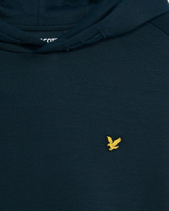 Lyle & Scott Pojkars Brushback Fleece Hoodie - Marinblå - Image 2