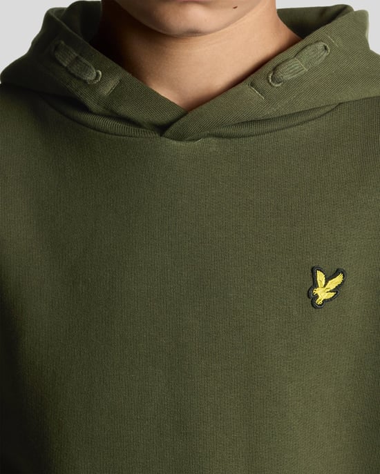 Lyle & Scott Jongens Loopback Katoenen Hoodie - Groen - Image 3