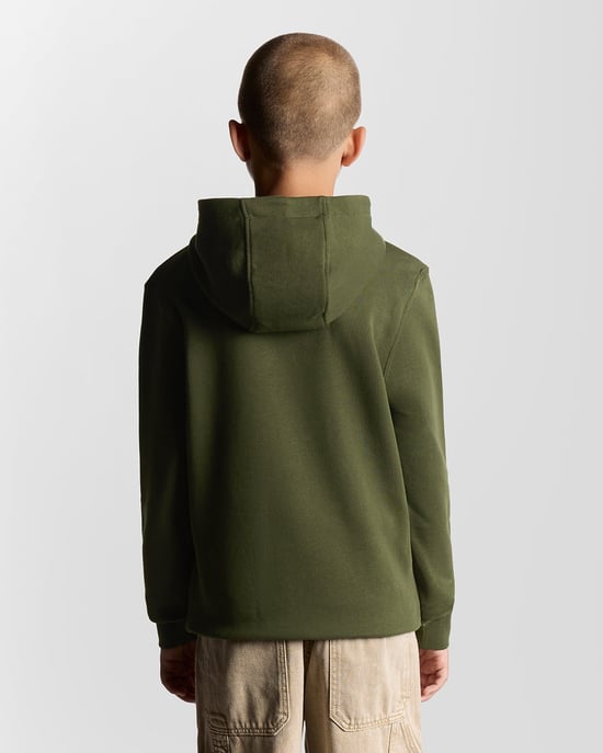 Lyle & Scott Jongens Loopback Katoenen Hoodie - Groen - Image 4