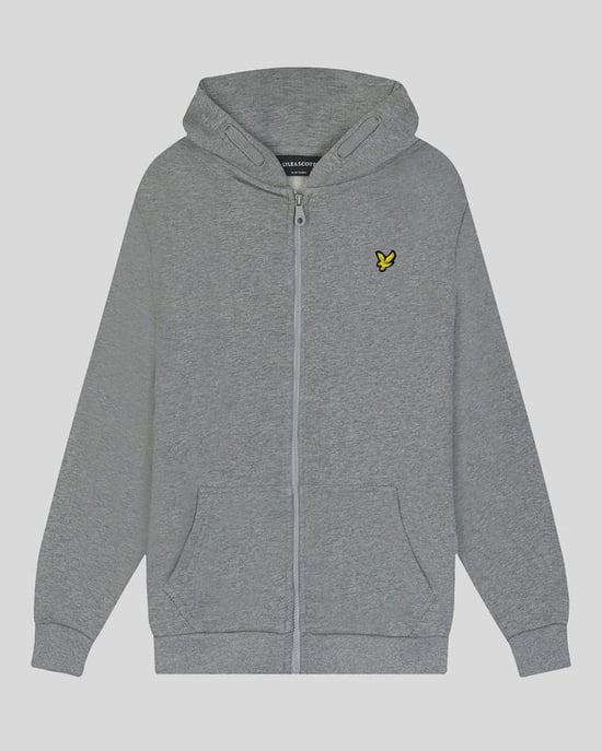 Lyle & Scott jongens Loopback katoenen hoodie met volledige rits - grijs - Image 3