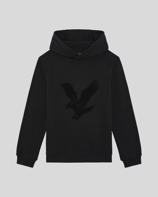 Lyle & Scott Jongens Towelling Eagle Hoodie - Zwart - Image 1