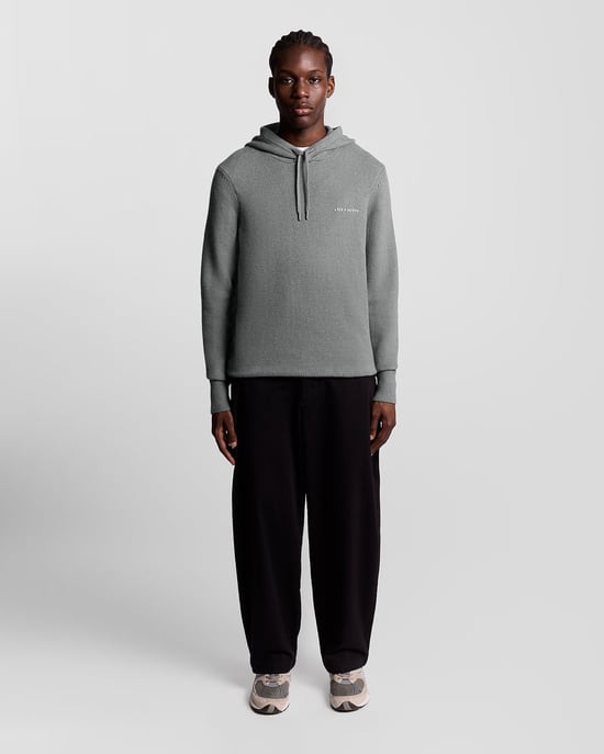 Lyle & Scott Stickad Hoodie med Manus - Grå - Image 2