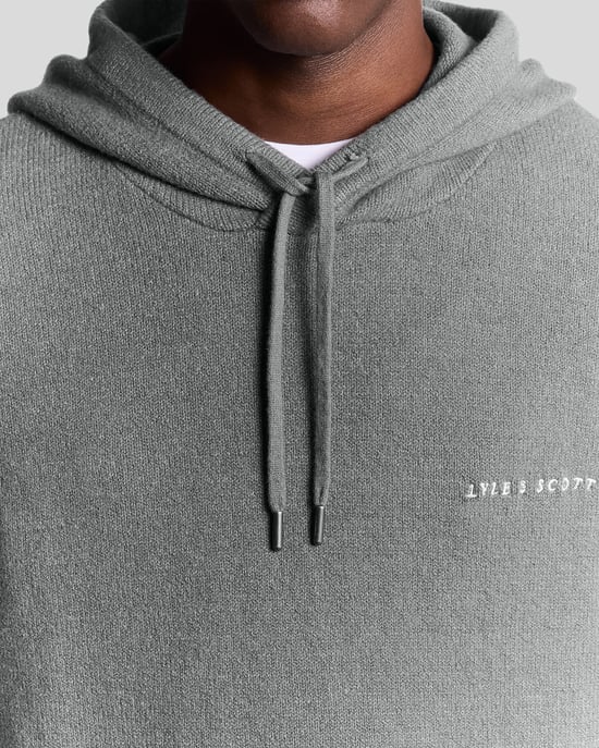 Lyle & Scott Stickad Hoodie med Manus - Grå - Image 3