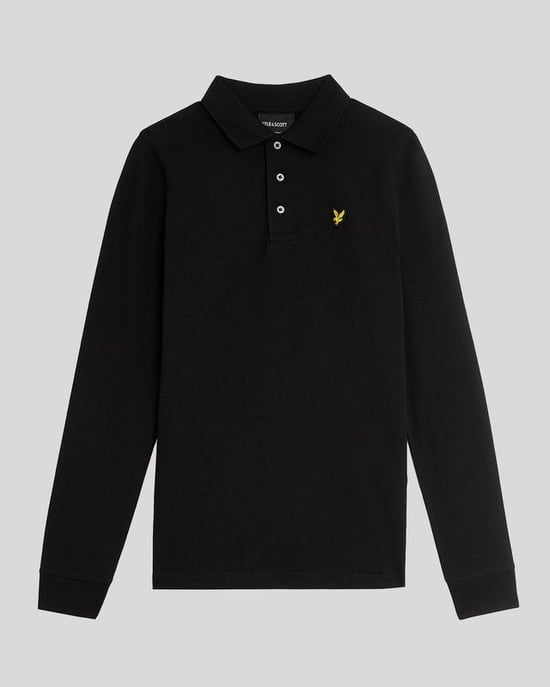 Lyle & Scott Jongens Poloshirt met Lange Mouwen van Katoen - Zwart - Image 1