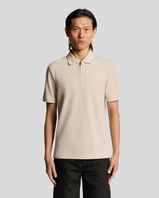 Lyle & Scott Ottoman poloshirt met halve rits - grijs - Image 1