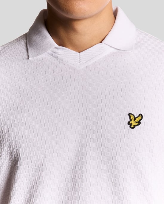 Lyle & Scott Football Collar Poloshirt - Wit - Image 3