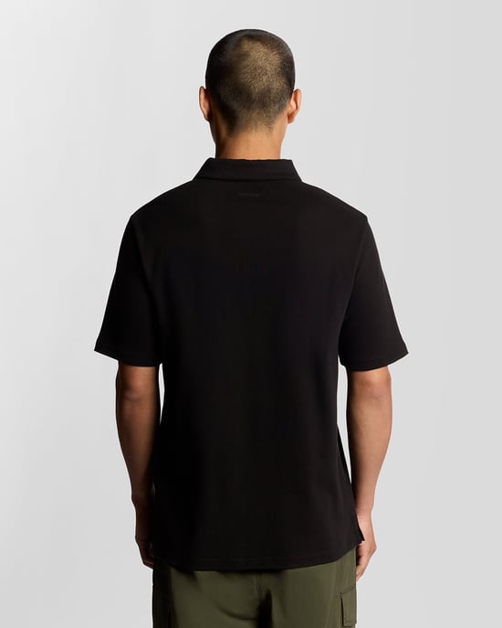 Lyle & Scott Interlock-pikétröja med dragkedja - Svart - Image 4