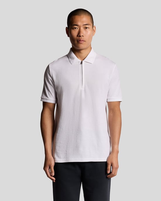 Lyle & Scott Ottoman poloshirt met halve rits - wit - Image 1