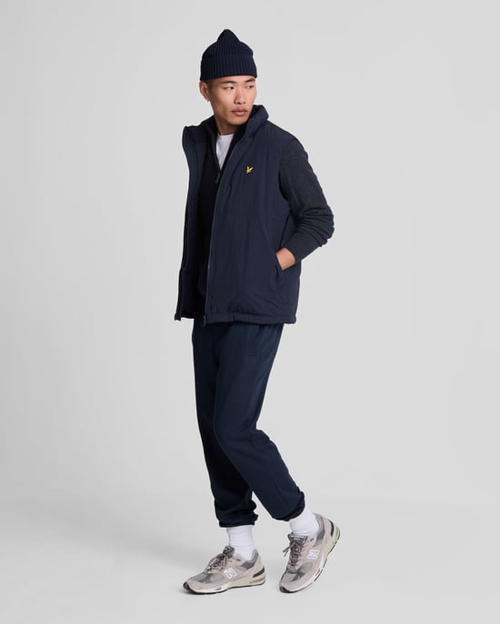 Lyle & Scott Lamswol Blend Rits Cardigan - Marineblauw - Image 2