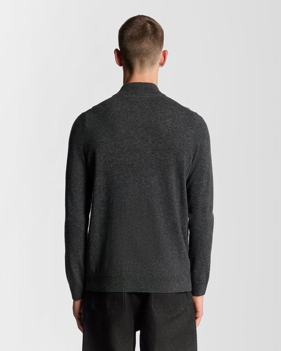 Lyle & Scott Lamswol Blend Rits Cardigan - Grijs - Image 4