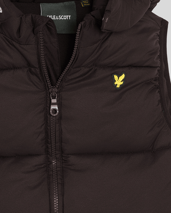 Lyle & Scott pojkars ripstop quiltad väst - svart - Image 3