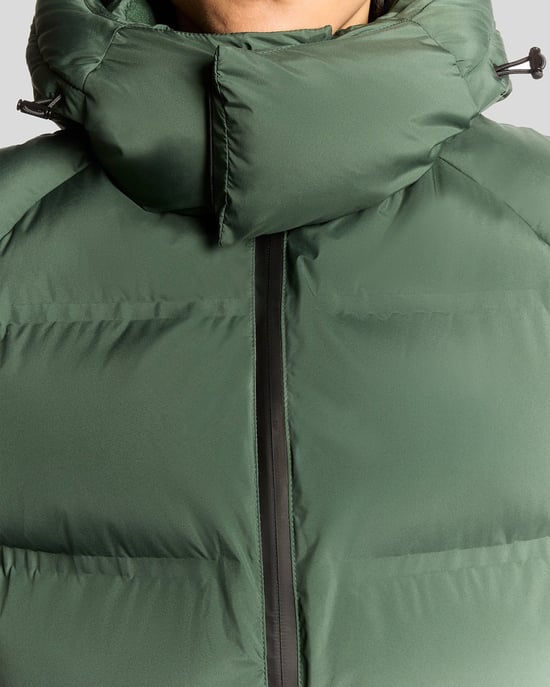 Lyle & Scott Heavyweight Hooded Puffer Gilet - Groen - Image 3