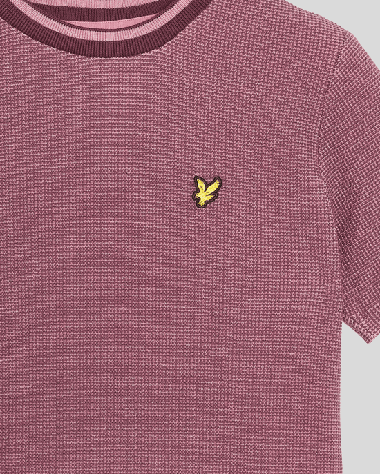 Lyle & Scott Boys' Two Tone Waffle T-Shirt - Red - Image 3