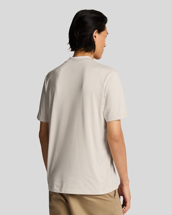 Lyle & Scott Superfine Cotton Tipped T-Shirt - Sand - Image 3