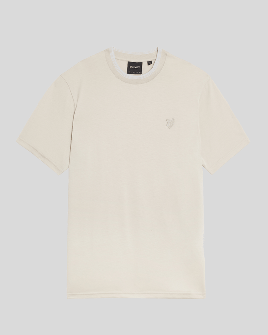 Lyle & Scott Superfine Cotton Tipped T-Shirt - Sand - Image 5