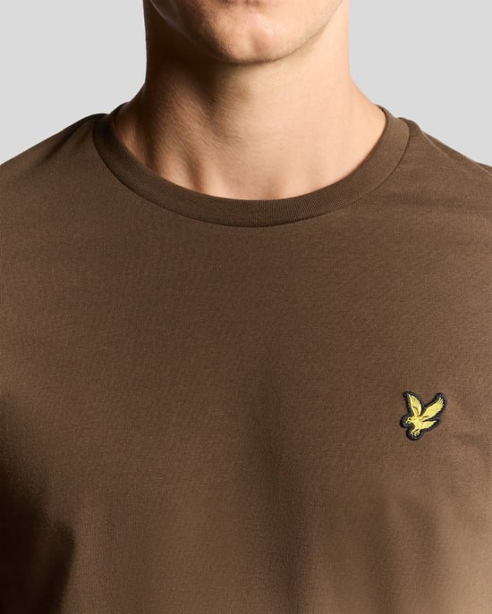 Lyle & Scott katoenen T-shirt met ronde hals - bruin - Image 3