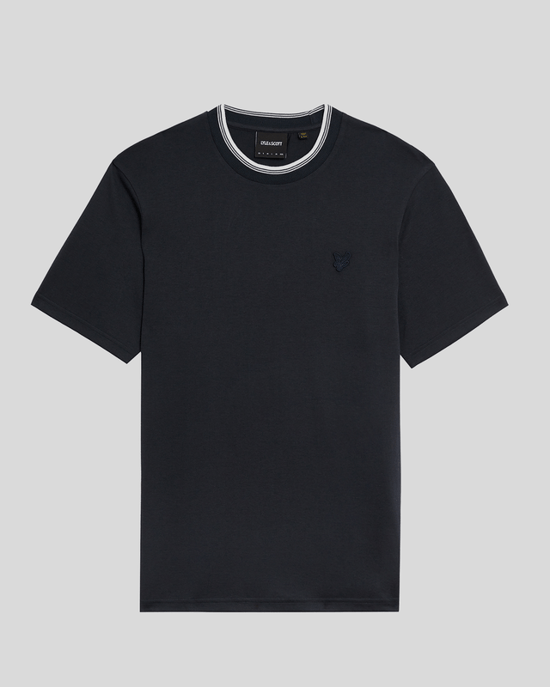 Lyle & Scott Superfin Ekologisk Bomull Tipped T-shirt - Marinblå - Image 5