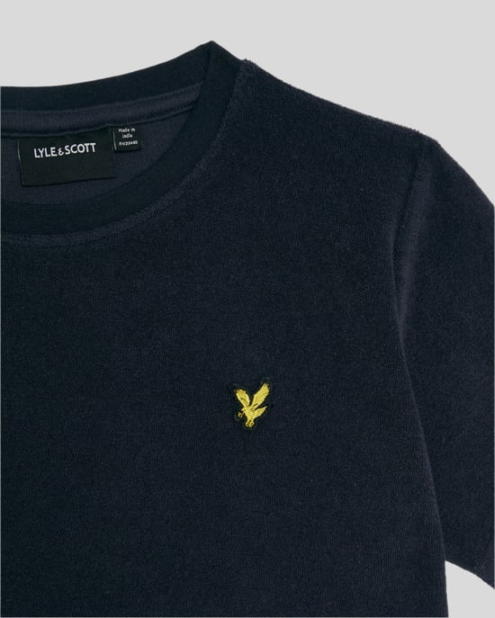 Lyle & Scott jongens badstof T-shirt - marineblauw - Image 4