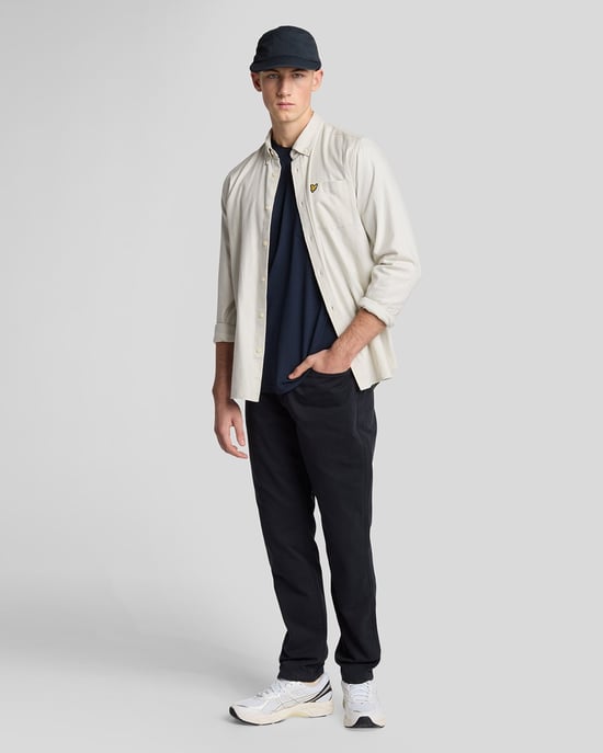 Lyle & Scott Raglan T-shirt van linnenmix - marineblauw - Image 2