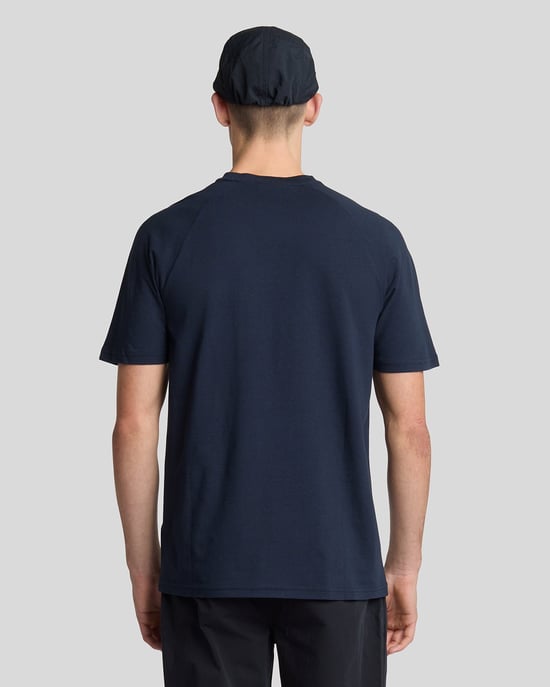 Lyle & Scott Raglan T-shirt van linnenmix - marineblauw - Image 3