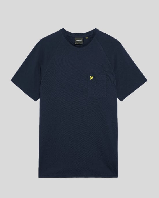 Lyle & Scott Raglan T-shirt van linnenmix - marineblauw - Image 5
