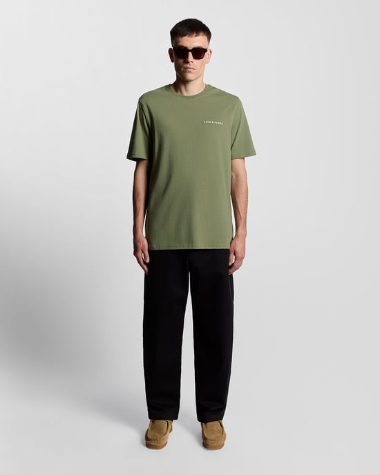 Lyle & Scott Script Logo Katoenen Rundhals T-shirt - Groen - Image 2