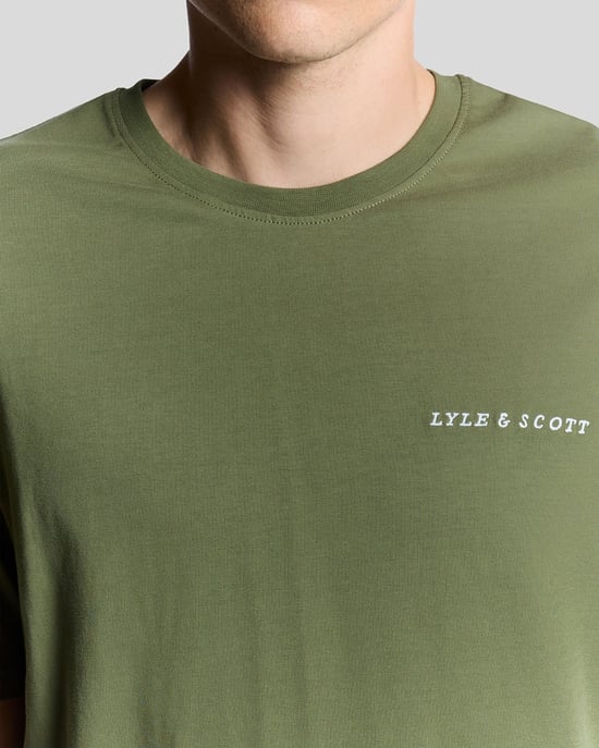 Lyle & Scott Script Logo Katoenen Rundhals T-shirt - Groen - Image 3