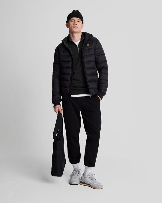 Lyle & Scott Cotton Loopback 1/4 Zip Sweatshirt - Black - Image 2
