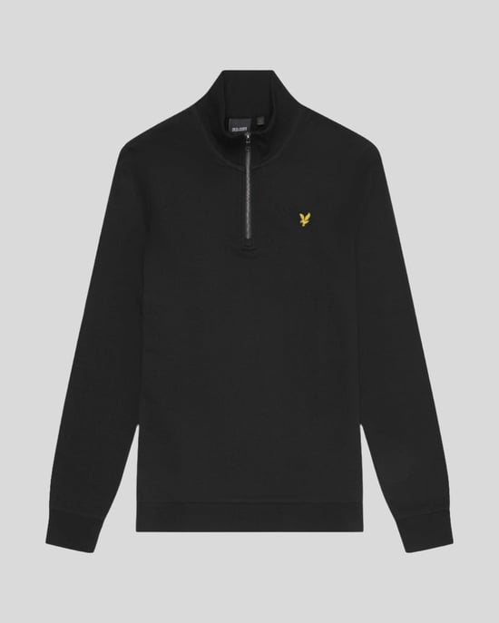 Lyle & Scott Cotton Loopback 1/4 Zip Sweatshirt - Black - Image 5
