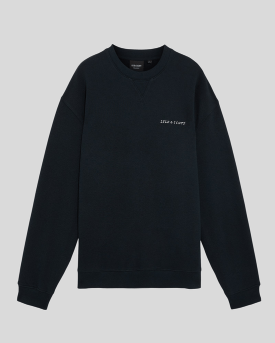 Lyle & Scott Script Brushback Fleece Sweatshirt - Marineblauw - Image 5