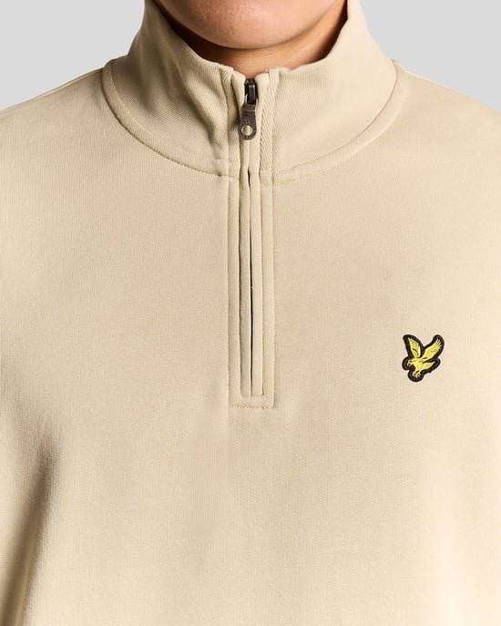 Lyle & Scott Cotton Loopback 1/4 Zip Sweatshirt - Grå - Image 3