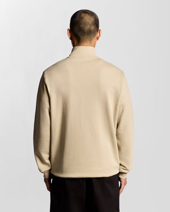 Lyle & Scott Cotton Loopback 1/4 Zip Sweatshirt - Grå - Image 4