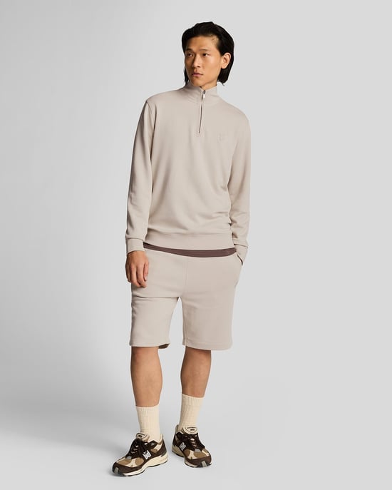 Lyle & Scott Superfine Katoenen 1/4 Zip Sweatshirt - Zand - Image 2