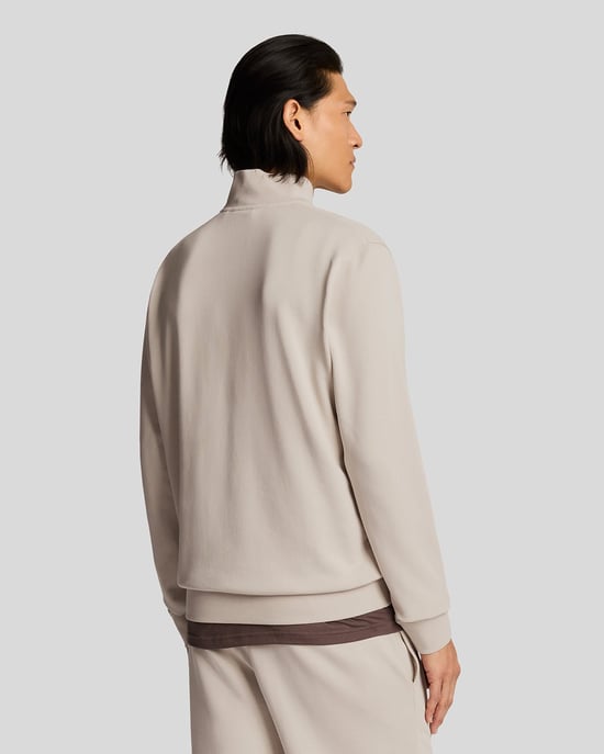 Lyle & Scott Superfine Katoenen 1/4 Zip Sweatshirt - Zand - Image 3