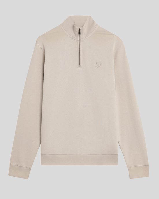 Lyle & Scott Superfine Katoenen 1/4 Zip Sweatshirt - Zand - Image 5