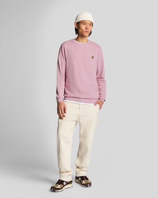 Lyle & Scott Bomulls-tröja med rund halsringning - Rosa - Image 2