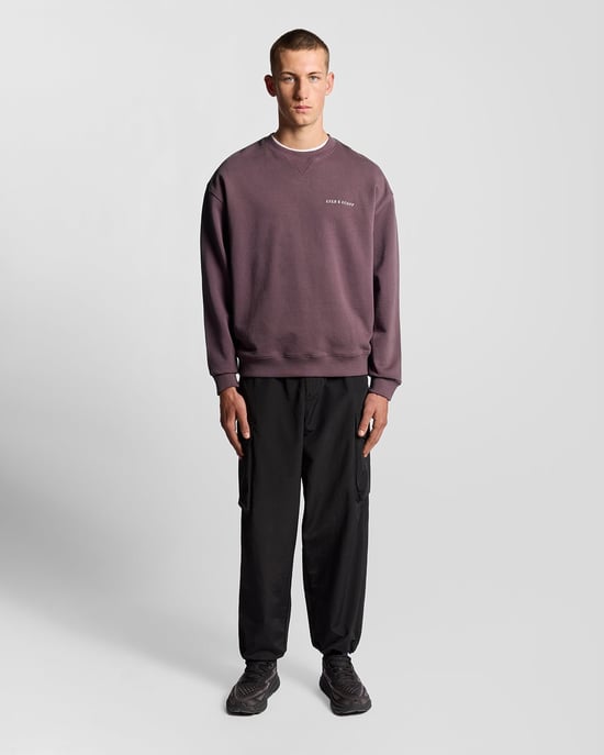 Lyle & Scott Script Brushback Fleece Sweatshirt - Red - Image 2